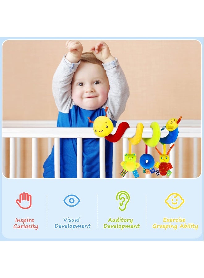 FPVERA Activity Spiral Stroller Toy Infant Plush Hanging Carseat Toys with Ringing Bell - Image 4